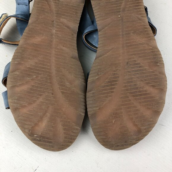 Born Women's Size 8 Jamez Blue Leather Open Toe Ankle Strap Casual Sandals - Picture 11 of 15